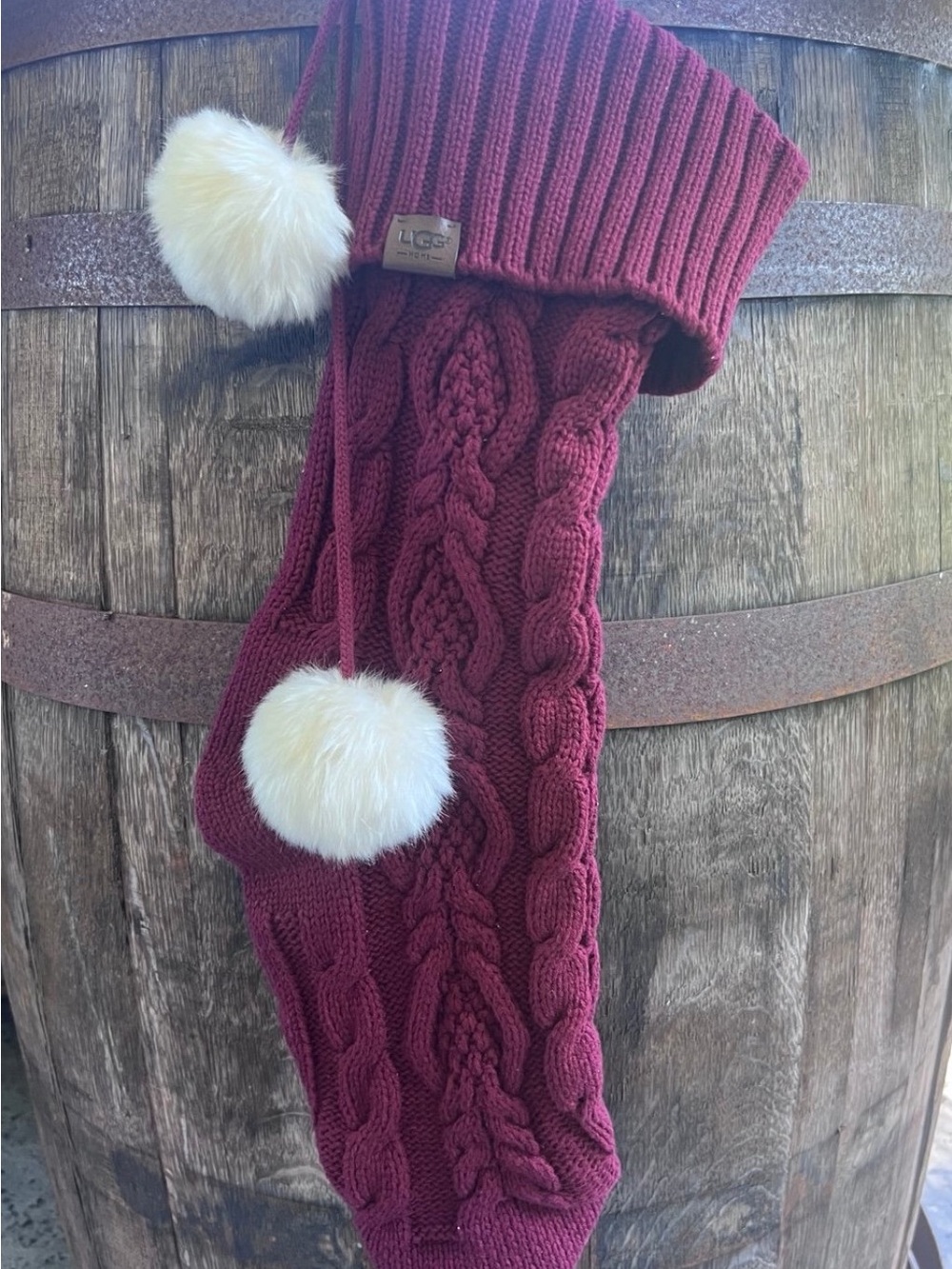 UGG Red Crochet with Pom Pom’s Christmas Stocking